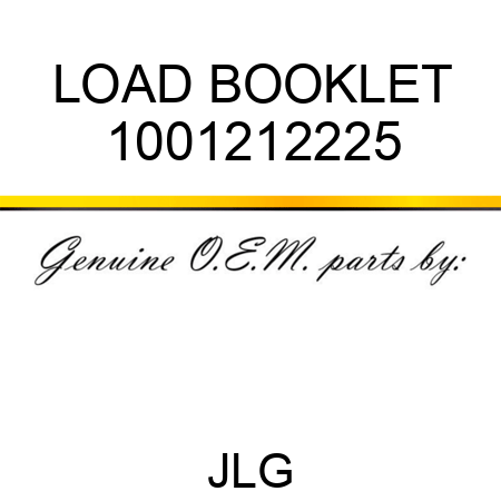 LOAD BOOKLET 1001212225
