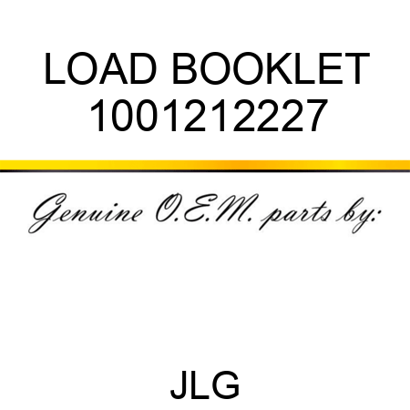 LOAD BOOKLET 1001212227