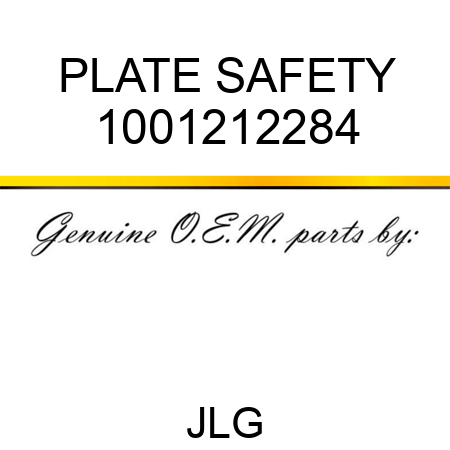 PLATE SAFETY 1001212284
