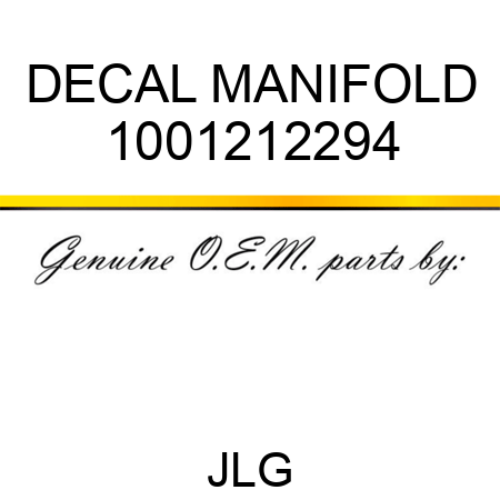 DECAL MANIFOLD 1001212294