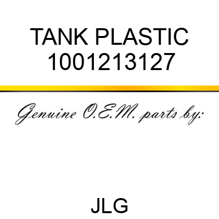 TANK PLASTIC 1001213127