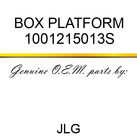 BOX PLATFORM 1001215013S