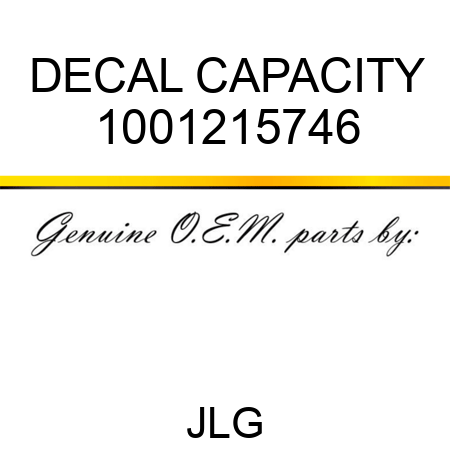 DECAL CAPACITY 1001215746