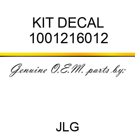KIT DECAL 1001216012