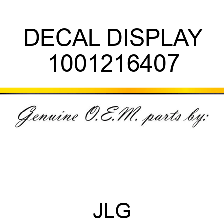 DECAL DISPLAY 1001216407