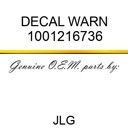 DECAL WARN 1001216736