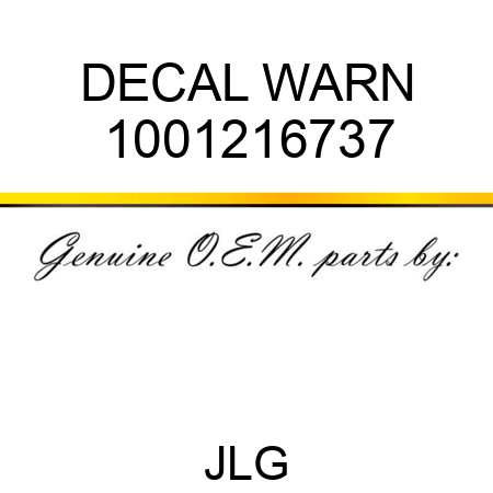 DECAL WARN 1001216737