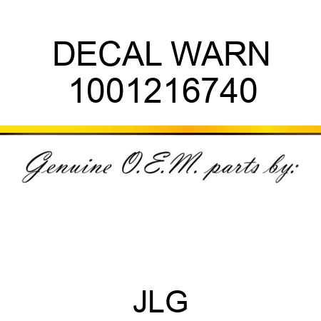 DECAL WARN 1001216740