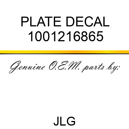 PLATE DECAL 1001216865
