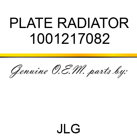 PLATE RADIATOR 1001217082