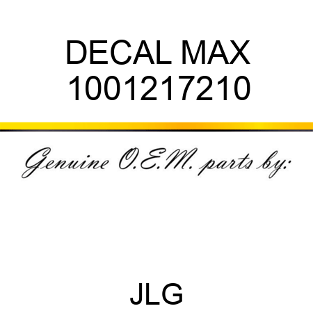 DECAL MAX 1001217210