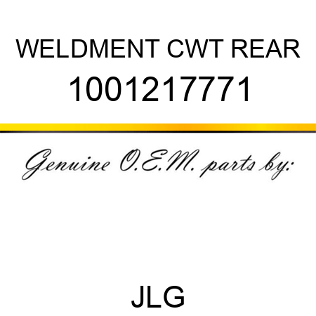 WELDMENT CWT REAR 1001217771