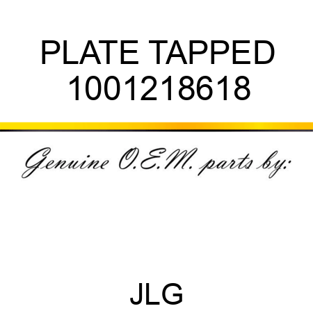 PLATE TAPPED 1001218618
