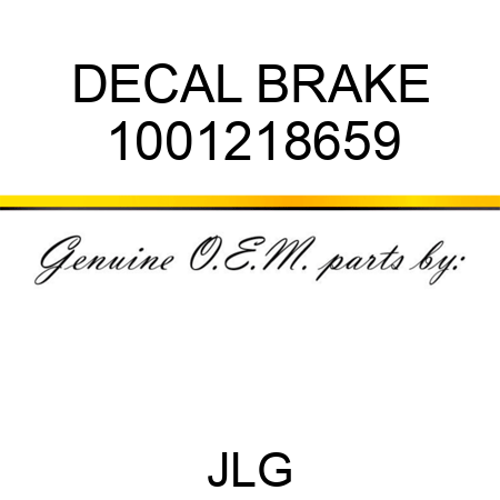 DECAL BRAKE 1001218659