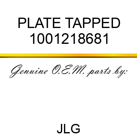 PLATE TAPPED 1001218681
