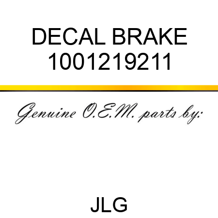 DECAL BRAKE 1001219211
