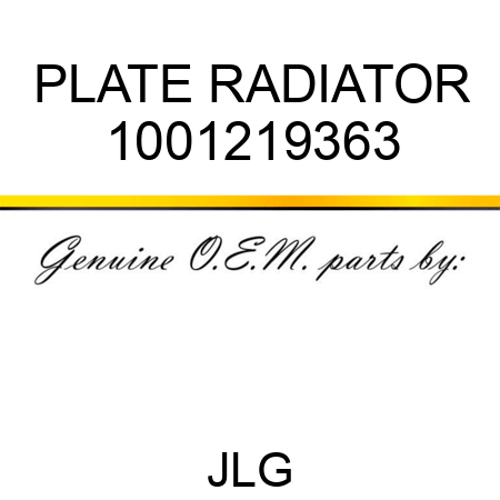 PLATE RADIATOR 1001219363