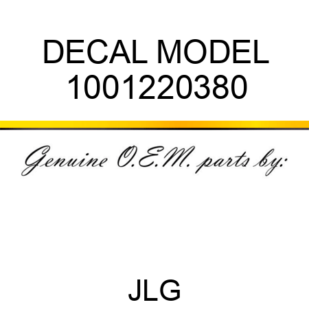 DECAL MODEL 1001220380