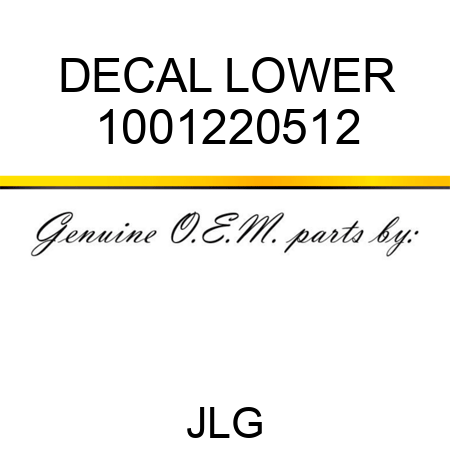 DECAL LOWER 1001220512
