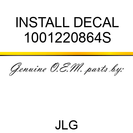 INSTALL DECAL 1001220864S