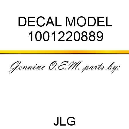 DECAL MODEL 1001220889