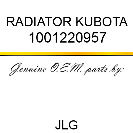 RADIATOR KUBOTA 1001220957