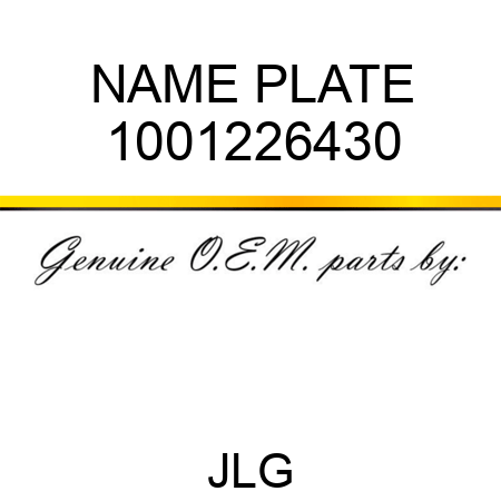 NAME PLATE 1001226430
