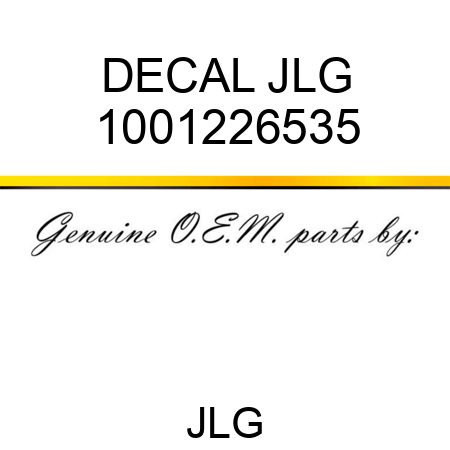 DECAL JLG 1001226535