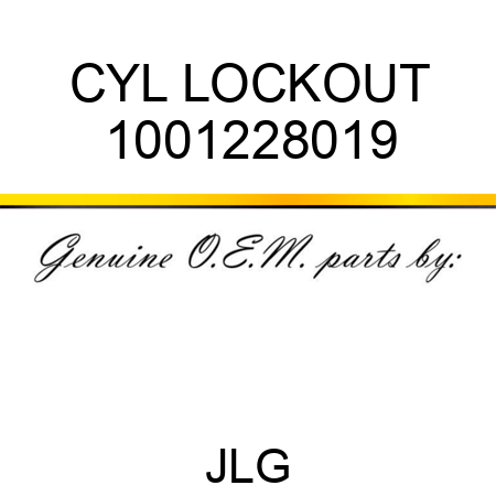 CYL LOCKOUT 1001228019