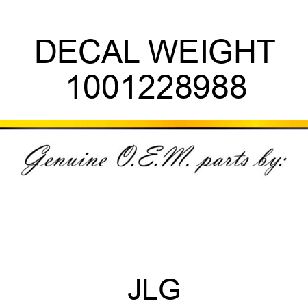 DECAL WEIGHT 1001228988