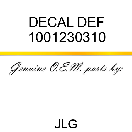 DECAL DEF 1001230310