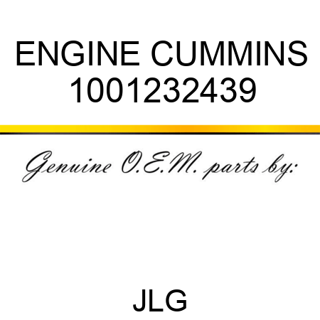 ENGINE CUMMINS 1001232439