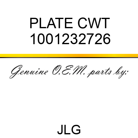 PLATE CWT 1001232726