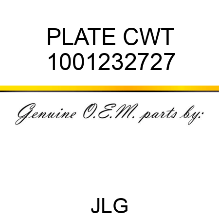 PLATE CWT 1001232727