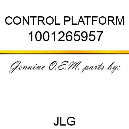 CONTROL PLATFORM 1001265957