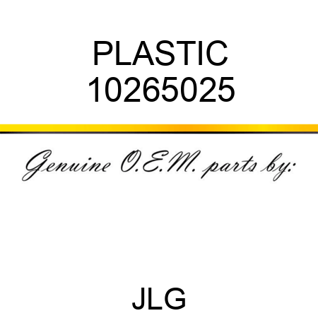 PLASTIC 10265025