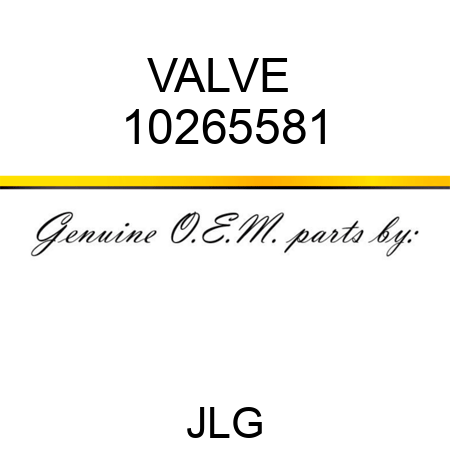 VALVE  10265581