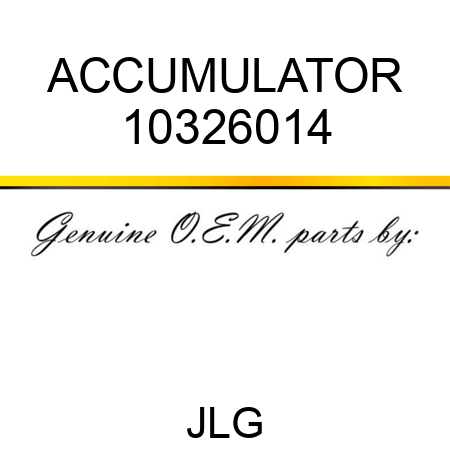 ACCUMULATOR 10326014