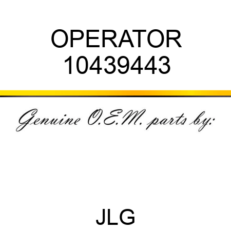 OPERATOR 10439443