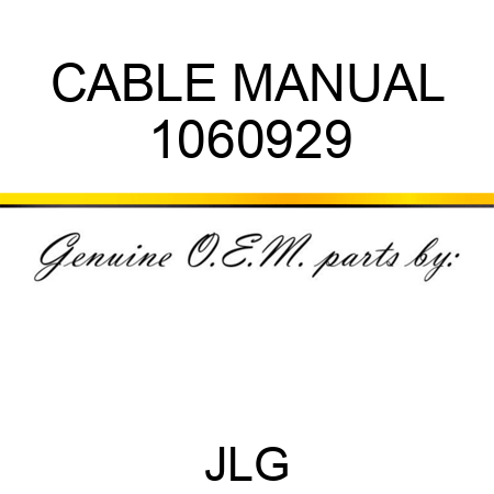 CABLE MANUAL 1060929