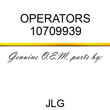OPERATORS 10709939