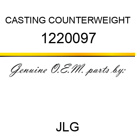 CASTING COUNTERWEIGHT 1220097