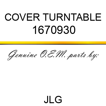 COVER TURNTABLE 1670930