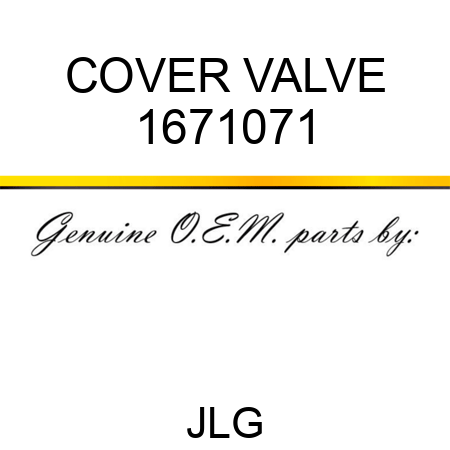 COVER VALVE 1671071