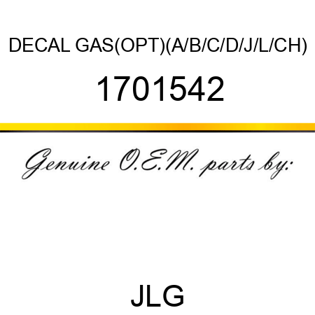 DECAL GAS(OPT)(A/B/C/D/J/L/CH) 1701542