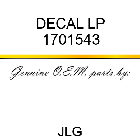 DECAL LP 1701543