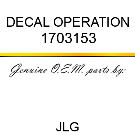 DECAL OPERATION 1703153