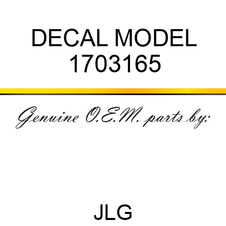 DECAL MODEL 1703165