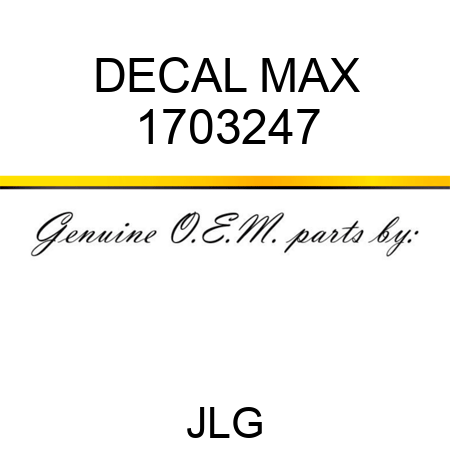 DECAL MAX 1703247