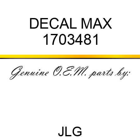 DECAL MAX 1703481